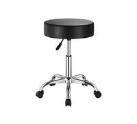 VEVOR Tabouret à roulettes pivotant – capacité 204 kg, réglable 55–71 cm, cuir PU, noir