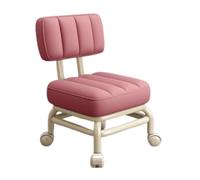 Tabouret à roulettes carré avec dossier, roulettes pivotantes, siège en cuir synthétique, cadre en acier au carbone, capacité de 150 kg pour bureau, salon, atelier