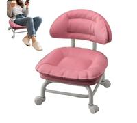 Tabouret à roulettes compact avec pour maison, bureau, atelier | Chaise mobile à profil bas avec dossier de soutien, facile à déplacer pour les tâches de bureau, les réparations