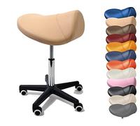 Tabouret à roulettes ergonomique - tabouret pivotant à roulettes - tabouret de bureau avec assise en forme de selle - tabouret réglable en hauteur en différentes couleurs - prévention du mal de dos