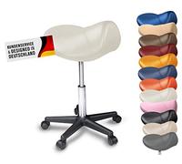 Tabouret à roulettes ergonomique - tabouret pivotant à roulettes - tabouret de bureau avec assise en forme de selle - tabouret réglable en hauteur en différentes couleurs - prévention du mal de dos
