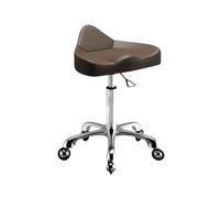 Tabouret a Roulettes Professionnel Réglable en Hauteur 42-59cm Tabouret Esthetique 360° Ruedas Silenciosas, Base de Metal para Salón, Oficina, Casa(Brown)
