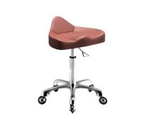 Tabouret a Roulettes Professionnel Réglable en Hauteur 42-59cm Tabouret Esthetique 360° Ruedas Silenciosas, Base de Metal para Salón, Oficina, Casa(Pink)