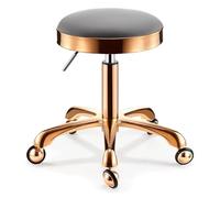 Tabouret à roulettes réglable en cuir avec roulettes robustes en acier inoxydable - Chaise de beauté pivotante pour cuisine, rédaction, laboratoire, bureau - et polyvalent