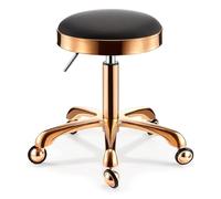 Tabouret à roulettes réglable en cuir robuste avec roues en acier inoxydable - Chaise de beauté pivotante pour cuisine, bureau, laboratoire de rédaction et utilisation