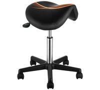 Tabouret à roulettes réglable en hauteur 181 kg - ErgoMove - CuirPolyuréthane- Siège pivotant Salon Spa Clinique - Noir