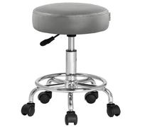 Tabouret à roulettes Siège rembourré pivotant 360° Hauteur réglable au choix