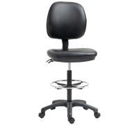 Tabouret À Roulettes Réglable En Hauteur 69-91 Cm Avec Dossier Inclinable Et Repose-Pieds Réglable