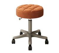 Tabouret à roulettes robuste réglable pour laboratoire de tatouage, salon de massage, spa, cours d'ongles, pivotant à 360 degrés, rembourrage épais (orange)