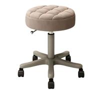Tabouret à roulettes robuste réglable pour tatouage, laboratoire, massage, spa, dessin, enseignement des ongles, pivotant à 360°, rembourrage épais (marron)