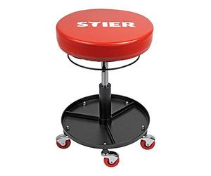 Tabouret à roulettes STIER pour l'atelier, réglable en hauteur, tabouret de travail, tabouret pivotant, tabouret d'atelier, construction robuste, rembourré, assise confortable