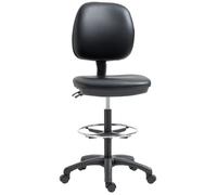 Tabouret à roulettes réglable en hauteur 69-91 cm avec dossier inclinable et repose-pieds réglable G