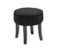 Atmosphera - Tabouret Adriel - Velour - Noir Noir G
