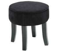 Tabouret ""Adriel"" velours noir - Atmosphera createur d'interieur