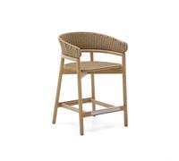 Tabouret Arinella en bois d'acacia massif finition naturelle et corde beige 65 cm FSC 100%