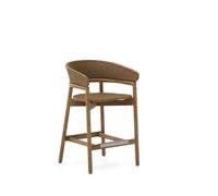Tabouret Arinella en bois d'acacia massif, finition naturelle et corde beige 75 cm FSC 100%