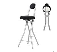 Tabouret assis-debout Relaxdays, réglable 58-73 cm, 100 kg, pliable, bureau/maison, noir/argent