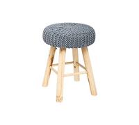- Tabouret assise tricot Suzette - H. 43 cm - Gris - Suzette