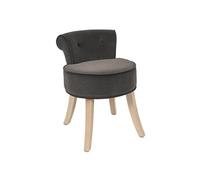 Tabouret Avec Dossier Capitonné Velours Anthracite - NORA - ALTOBUY Gris G