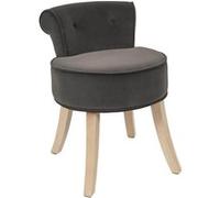 Tabouret Avec Dossier Capitonné Velours Anthracite - NORA - ALTOBUY Gris G