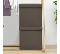 Tabouret avec espace de rangement 2 pcs. Brun aspect lin