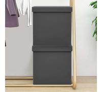 Tabouret avec espace de rangement 2 pcs. Gris PVC