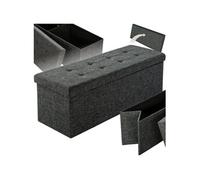 Tabouret avec espace de rangement pliable gris foncé