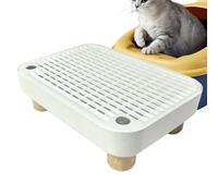 Tabouret avec marche pour chats âgés avec filtre | Plateau anti-traces pour excréments d'intérieur et d'extérieur : maison, appartement, salle de séjour
