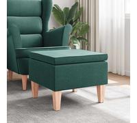 Tabouret avec Pieds en Bois Crème Tissu Siège Pouf Repose-pied Salon vidaXL