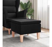 Tabouret avec Pieds en Bois Crème Tissu Siège Pouf Repose-pied Salon vidaXL