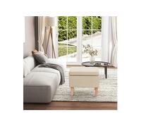 Vidaxl Tabouret Avec Pieds En Bois Crème Tissu Marron