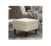 vidaXL Tabouret avec pieds en bois Crème Velours329445 Autre G