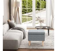 Tabouret avec pieds en bois Gris clair Tissu Gris G