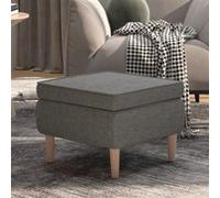 Tabouret avec pieds en bois Gris clair Tissu Gris G