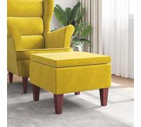 Tabouret avec Pieds en Bois Gris Clair Velours Siège Pouf Repose-pied vidaXL