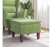 Tabouret avec Pieds en Bois Gris Clair Velours Siège Pouf Repose-pied vidaXL