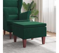 Tabouret avec Pieds en Bois Gris Clair Velours Siège Pouf Repose-pied vidaXL