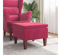 vidaXL Tabouret 329462 – Siège pouf en velours, pieds en bois, repose-pied pour salon