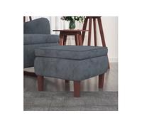 Vidaxl Tabouret Avec Pieds En Bois Gris Foncé Velours Marron