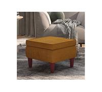 Vidaxl Tabouret Avec Pieds En Bois Marron Velours Marron