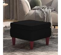 Vidaxl Tabouret Avec Pieds En Bois Noir Velours Marron
