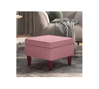 Tabouret avec pieds en bois Rose Velours