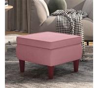 Tabouret avec pieds en bois Rose Velours