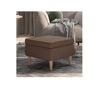 Tabouret avec Pieds en Bois Siège Pouf Repose-pied Tabouret de Canapé Salon Salle de Séjour Chambre à Coucher Intérieur Taupe Tissu