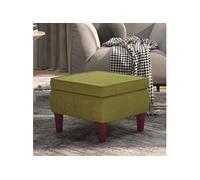 Tabouret avec Pieds en Bois Gris Clair Velours Siège Pouf Repose-pied vidaXL