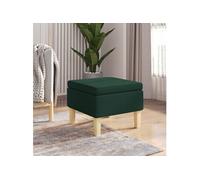 Tabouret avec pieds en bois Vert foncé Tissu