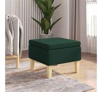 Tabouret avec pieds en bois Vert foncé Tissu Vert G