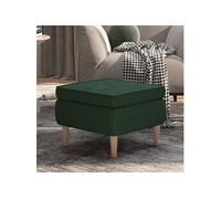 Tabouret avec pieds en bois Vert foncé Tissu329452