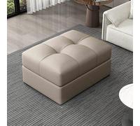 Tabouret avec rangement - Repose-pieds en cuir et tabouret à langer pour salle de bain ou chambre à coucher, polyvalent au bout du lit, 80 x 60 x 43 cm