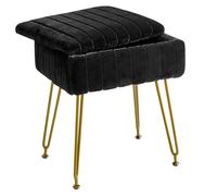 Tabouret avec rangement, repose-pieds ottoman, petite table d'appoint, 4 pieds métalliques, pieds antidérapants pour salle de maquillage, chambre à coucher, violet